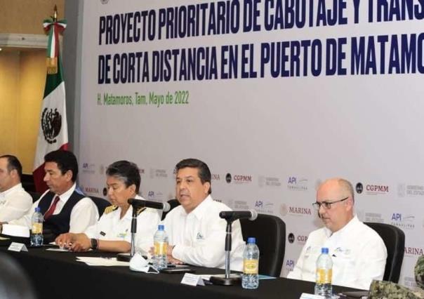 Presenta Gobernador proyecto de cabotaje y transporte marítimo en Matamoros