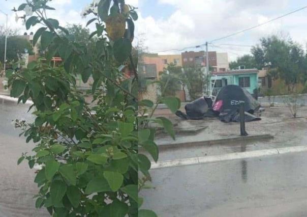 Tinaco cisterna truena en Salinas Victoria y agua termina en las calles