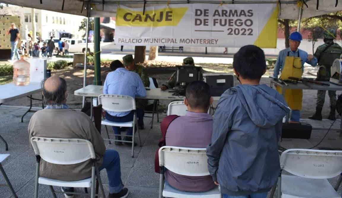 Monterrey instalará módulo en canje de armas de fuego por vales de despensa