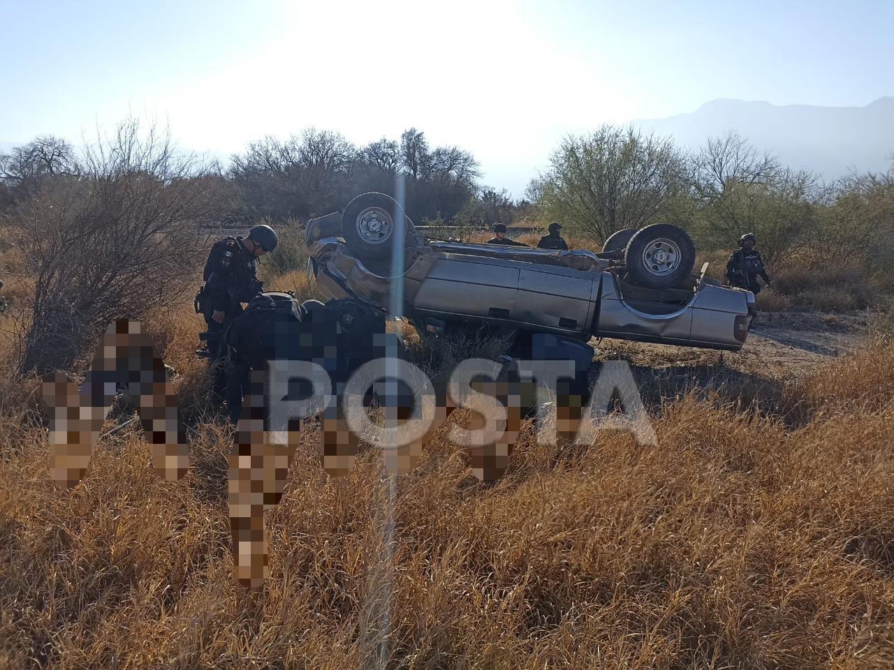 Deja volcadura 4 muertos en Villaldama