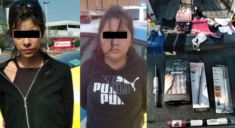 2 jóvenes mujeres fueron detenidas por intentar robar ropa en tiendas comerciales. Foto. Cortesía