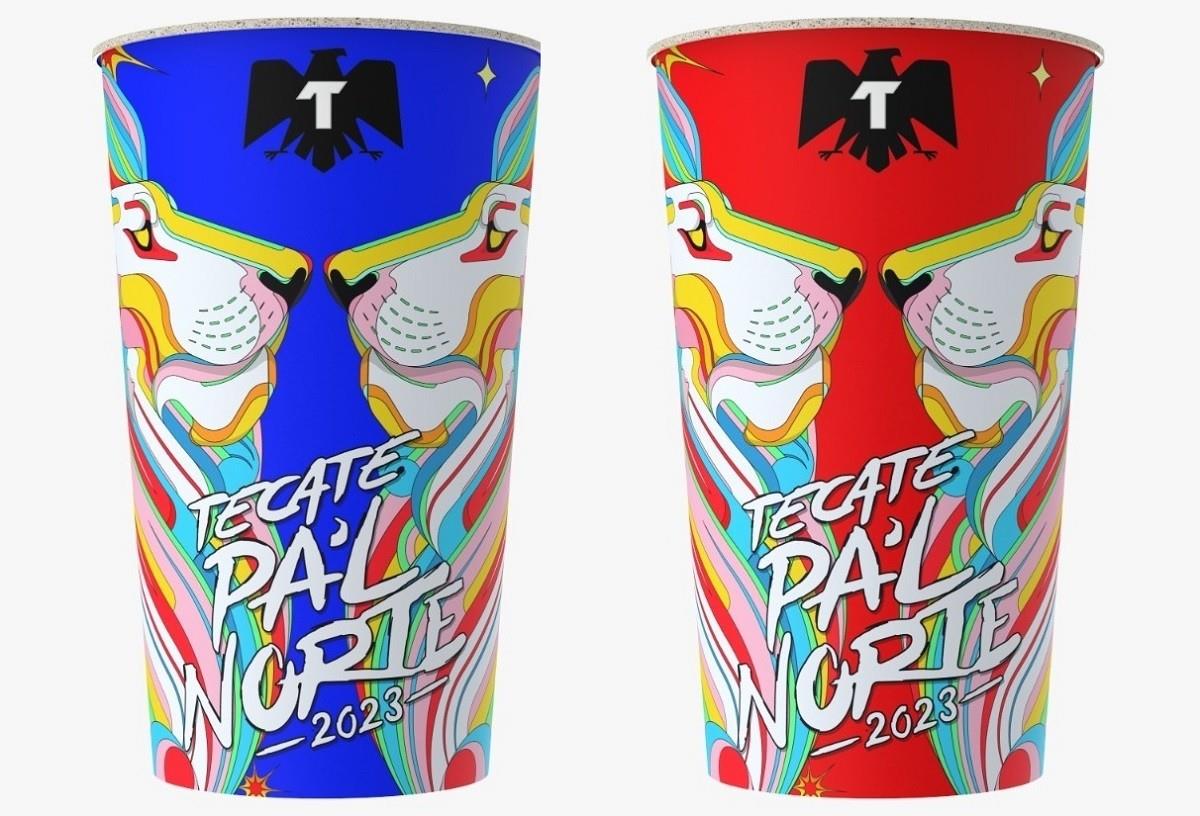 El vaso temático coleccionable y reutilizable de Tecate Pal Norte 2023 también cuenta con un código QR el cual invita a registrarse para ganar premios especiales. Foto: Tecate Pal Norte 2023