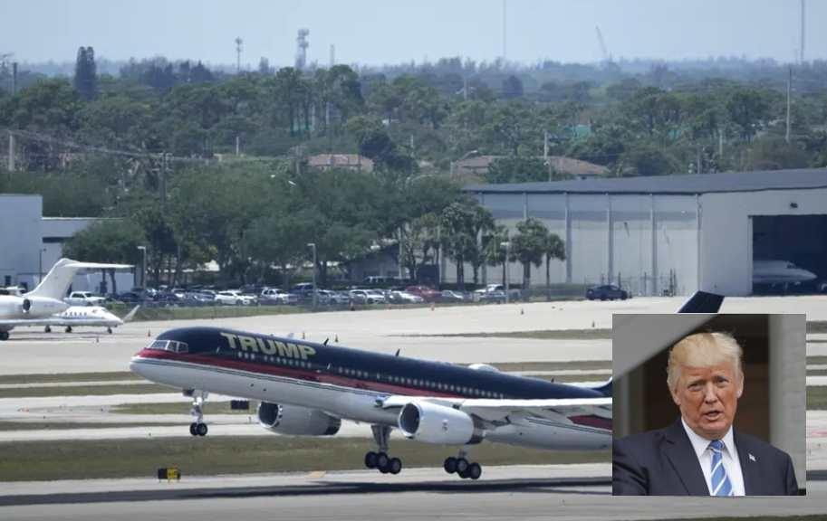 El expresidente de Estados Unidos, Donald Trump, arribó a Nueva York desde Florida para enfrentar cargos penales. Foto. AP