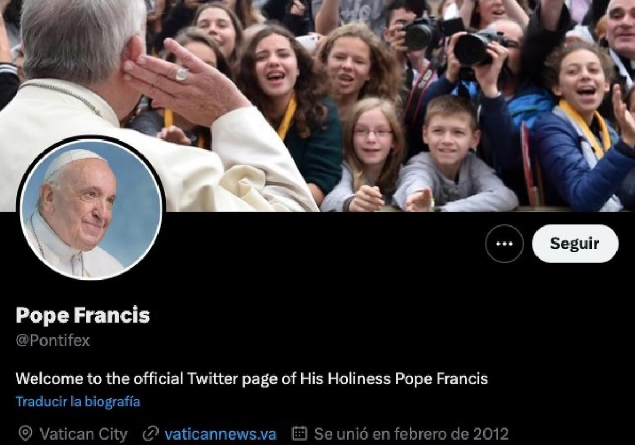 La cuenta del Papa Francisco es utilizada para difundir mensajes de paz, amor y solidaridad. Foto: Twitter.