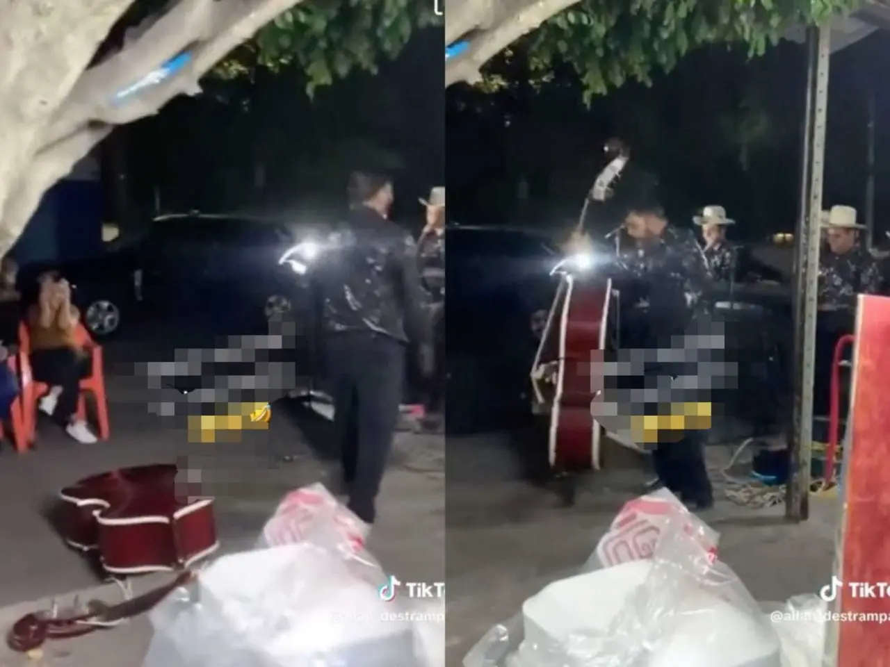 Nada pudo hacer el hombre para impedir que su instrumento terminara destrozado contra el suelo. Foto: TikTok @allan_destrampado