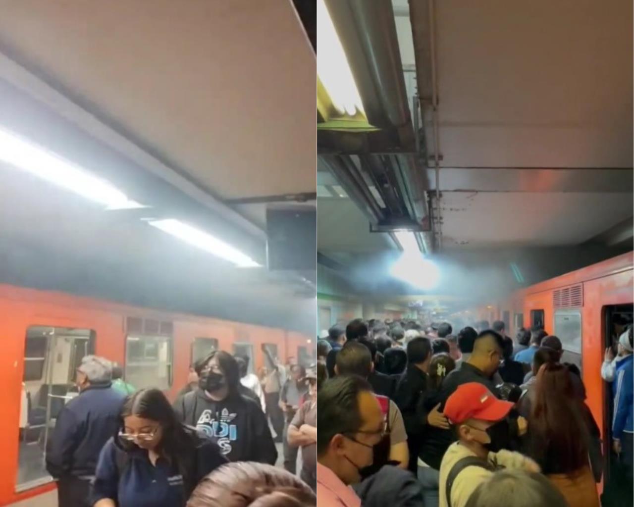 Humo en estación Garibaldi del Metro CDMX provocado por objeto en vías. Foto: Captura de pantalla