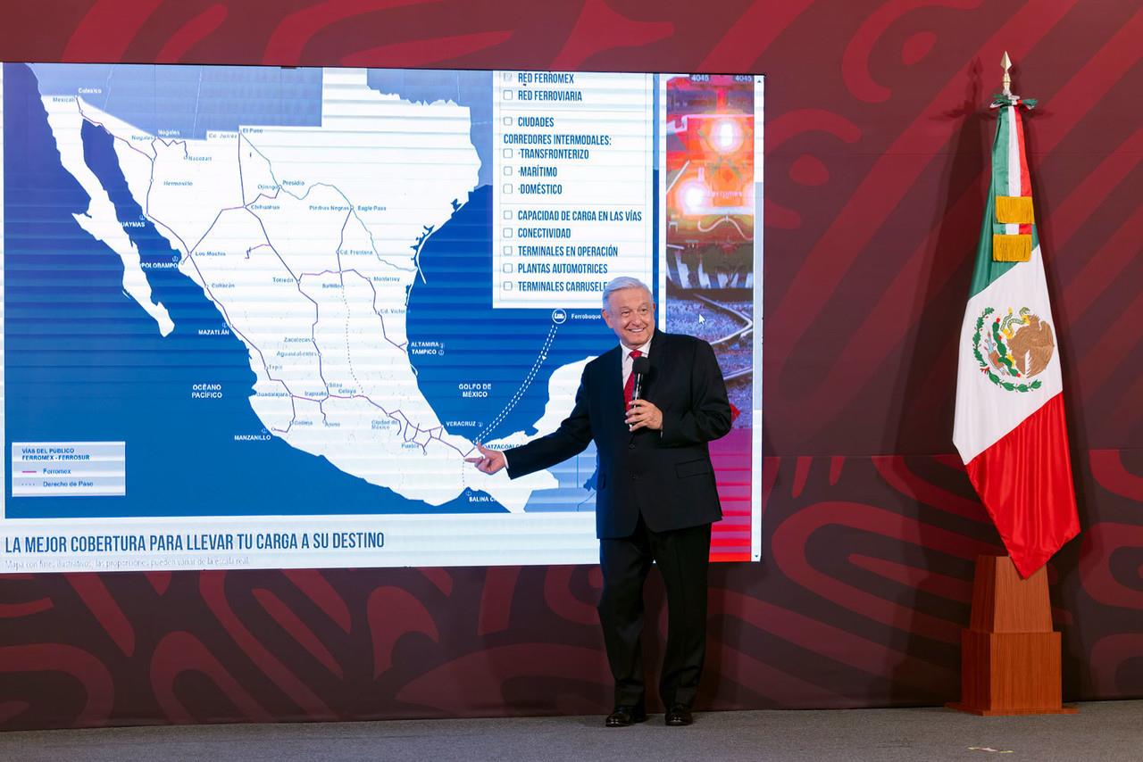 AMLO anuncia acuerdo con Grupo México por vías de Ferrosur. Foto: Gobierno de México