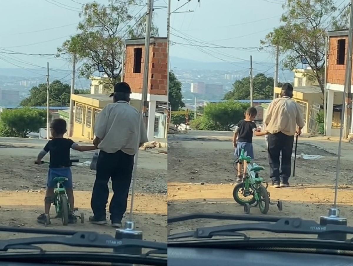 Un niño de 4 años conmovió a TikTok al ayudar a un abuelito a regresar a su casa. Foto: TikTok karencsolano