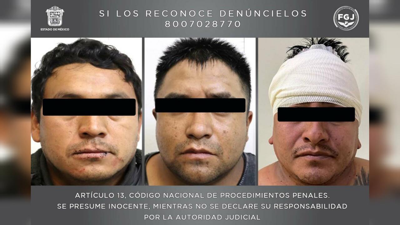 Elementos de la FGJEM rescataron a un hombre que fue secuestrado en Amecameca por Antonio “N”,  Brandon “N” y Eduardo “N”, quienes fueron detenidos. Foto: Cortesía