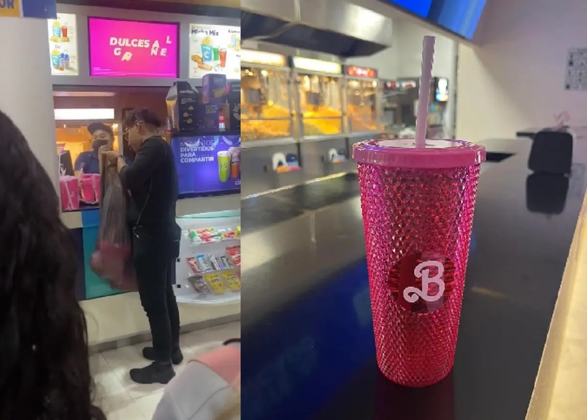 Captan a presunto empleado de Cinépolis comprando todos los vasos de Barbie y clientes se quedan con las ganas de comprar uno. Foto: Twitter @brenda_jijon / Especial