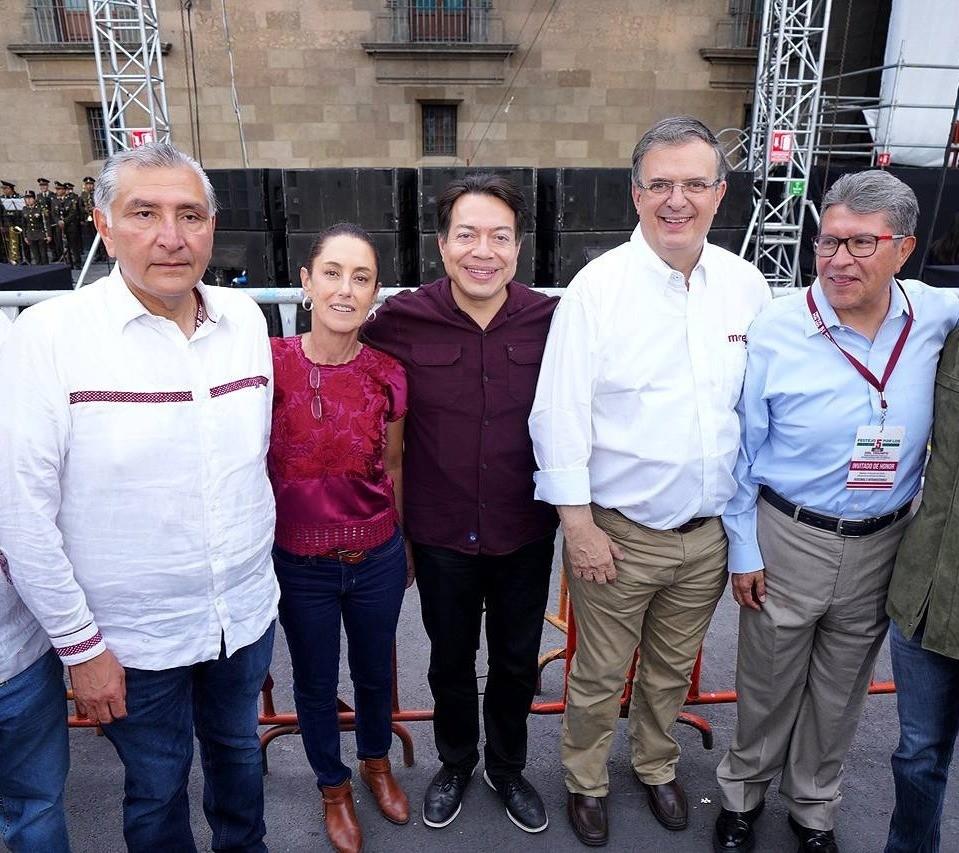 Sheinbaum encabeza los gastos de campaña, mientras Adán Augusto el que menos. Foto: @mario_delgado