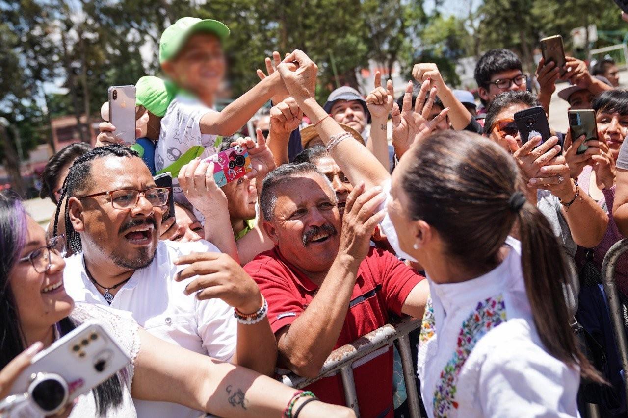 Claudia Sheinbaum destacó los logros de la 4T durante su visita al municipio de Naucalpan. Foto: Cortesía