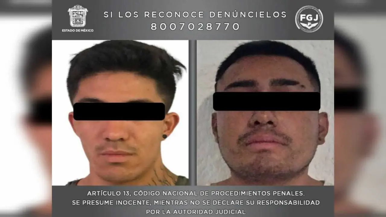 Luis Miguel N y Francisco Erubey N fueron detenidos por robo de vehículo con violencia y se encuentran recluidos en un penal del Estado de México. Foto: Cortesía