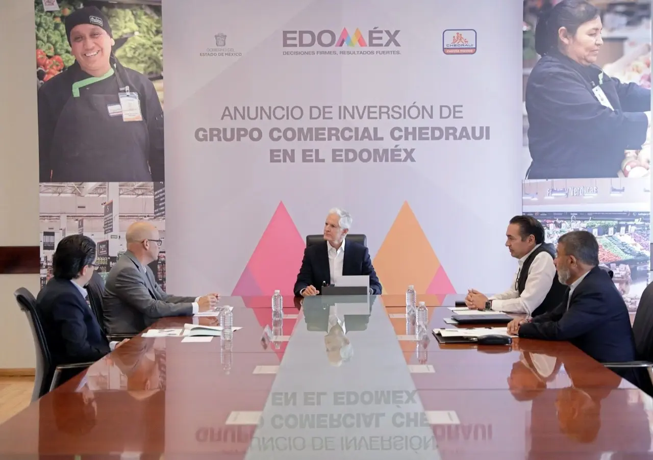 Anuncio de inversión de grupo comercial Chedraui en Edoméx. Crédito: GEM.