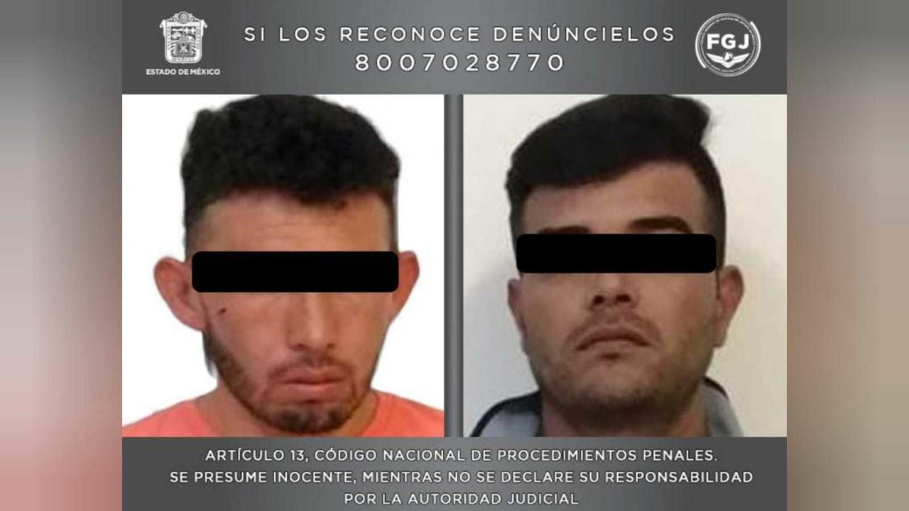 Noé “N” y Gregorio “N”, presuntos integrantes de la banda El Gallito, dedicada al robo de vehículo con violencia en Ecatepec. Foto: Cortesía