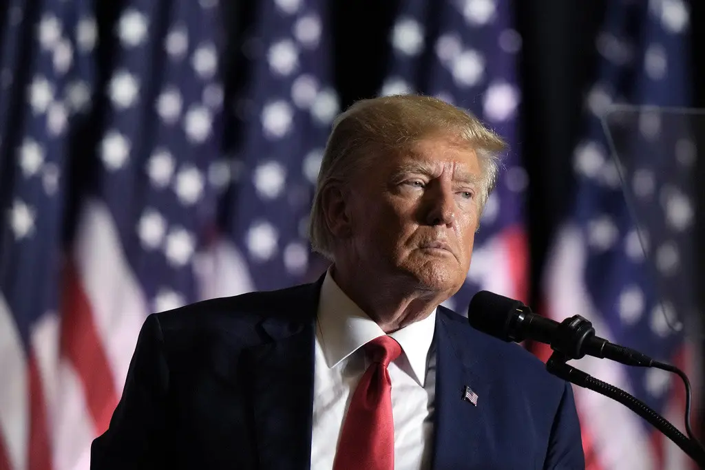 El expresidente Donald Trump durante un evento de campaña, el 7 de julio de 2023, en Council Bluffs, Iowa. (AP Foto/Charlie Riedel, Archivo)