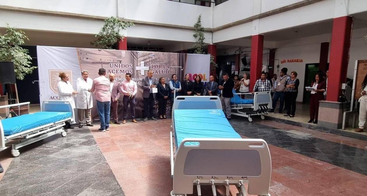 La clínica municipal de Acolman recibió la donación de 30 camas  por parte de una empresa. Foto: Gobierno de  Acolman