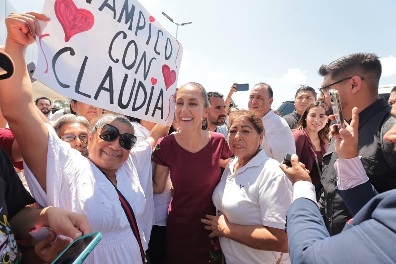 Llama Claudia Sheinbaum a la unidad en su gira por Tamaulipas., Foto: Especial