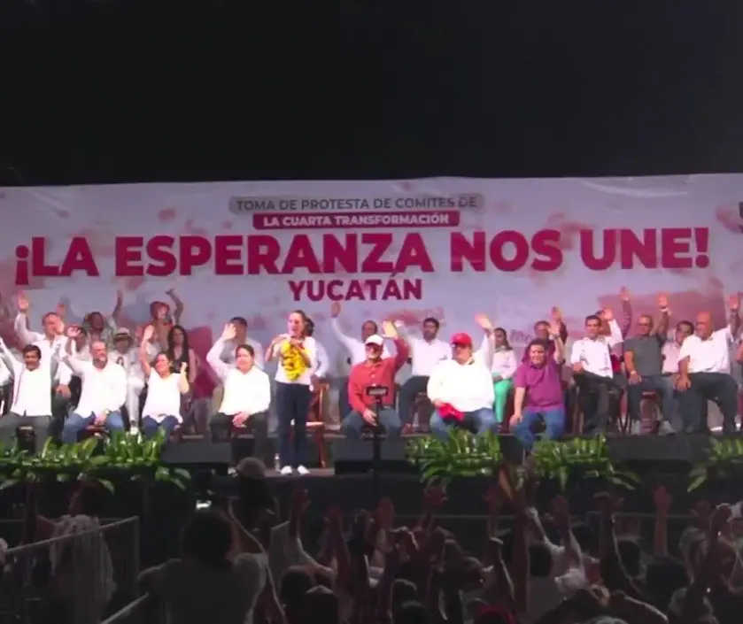 Afirma Claudia Sheinbaum que Morena lidera encuestas en Yucatán. Foto: Captura de pantalla