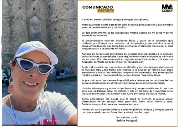 Sylvia Pasquel confirma estar delicada de salud; se alejará de los medios. Foto. Instagram