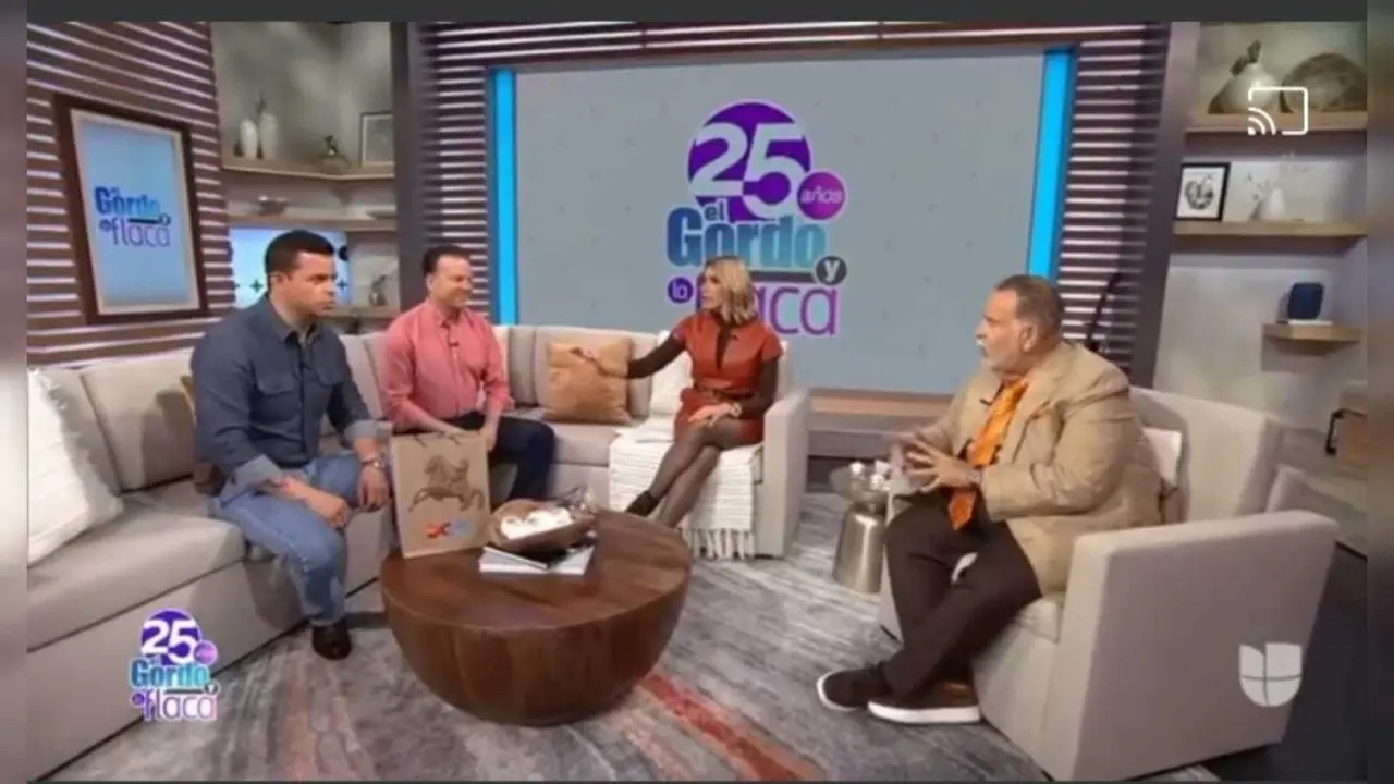 Esteban Villegas durante su aparición en el programa de Univision, El Gordo y La Flaca. Foto: Captura de pantalla.