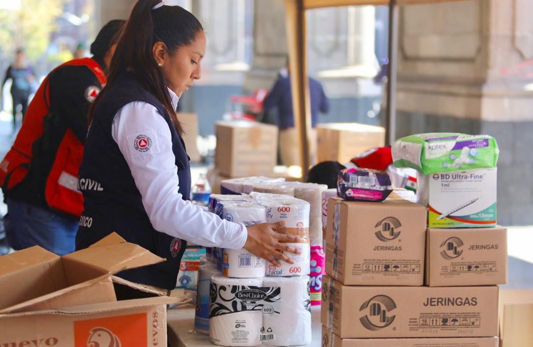 El Centro de Acopio en Palacio de Gobierno se mantendrá abierto hasta que la contingencia termine. Crédito: GEM.