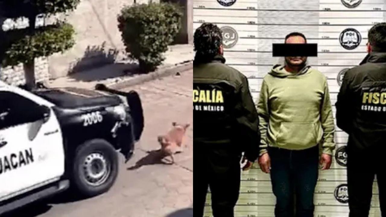 El ex policía de Chimalhuacán, José Luis N, fue detenido por maltrato animal, luego de que atropelló y dio muerte a Peluche. Foto: Especial