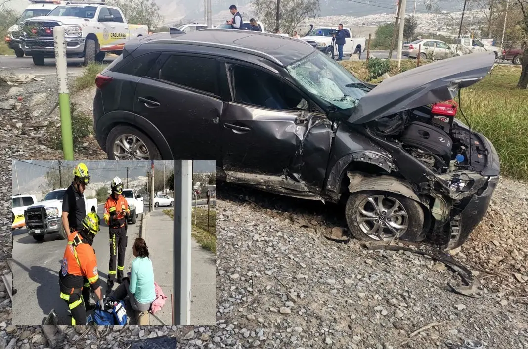 Mujer resulta herida en accidente con el tren  en Santa Catarina, Nuevo León