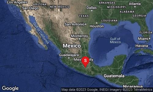 Mapa de la República Mexicana sobre el sismo del 7 de diciembre de 2023. Fuente: X (antes Twitter)