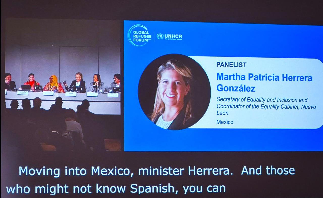 La secretaria de Igualdad e Inclusión, Martha Herrera participó en el Foro Mundial sobre los Refugiados organizado por la ACNUR. Foto. Facebook