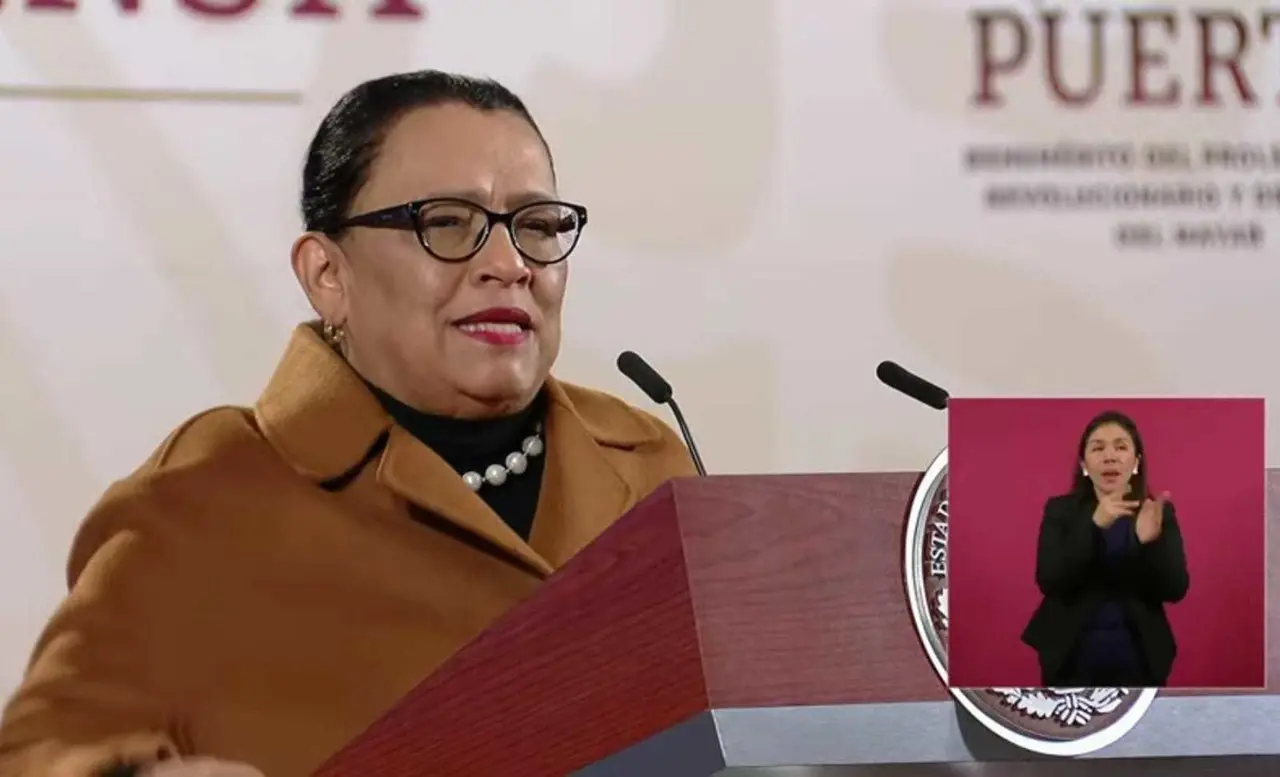 Rosa Icela Rodríguez, secretaria de Seguridad y Protección Ciudadana (SSPC). Captura de pantalla.