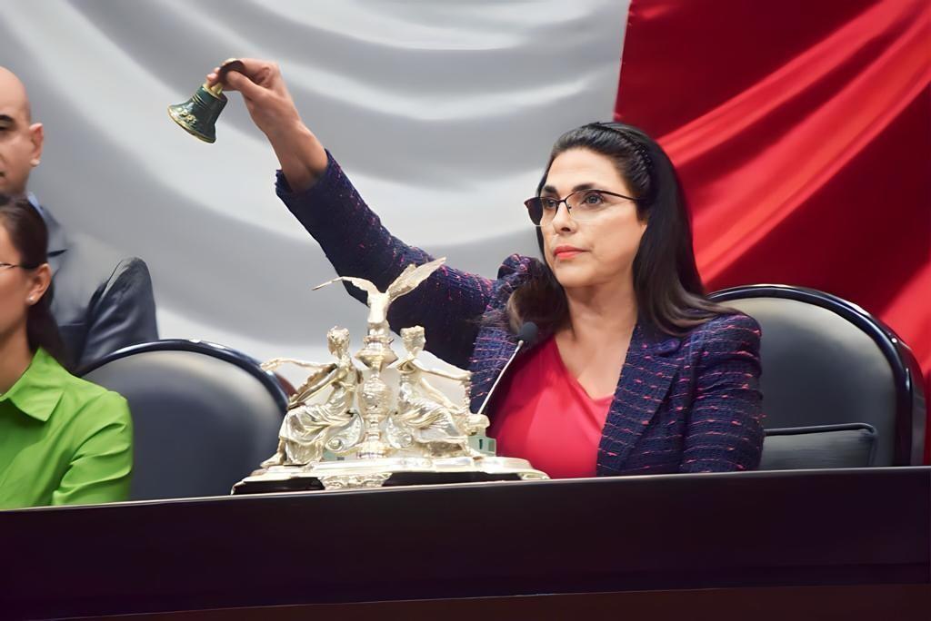 Marcela Guerra Castillo, Presidenta de la Mesa Directiva de la Cámara de Diputados.    Foto: Captura de pantalla