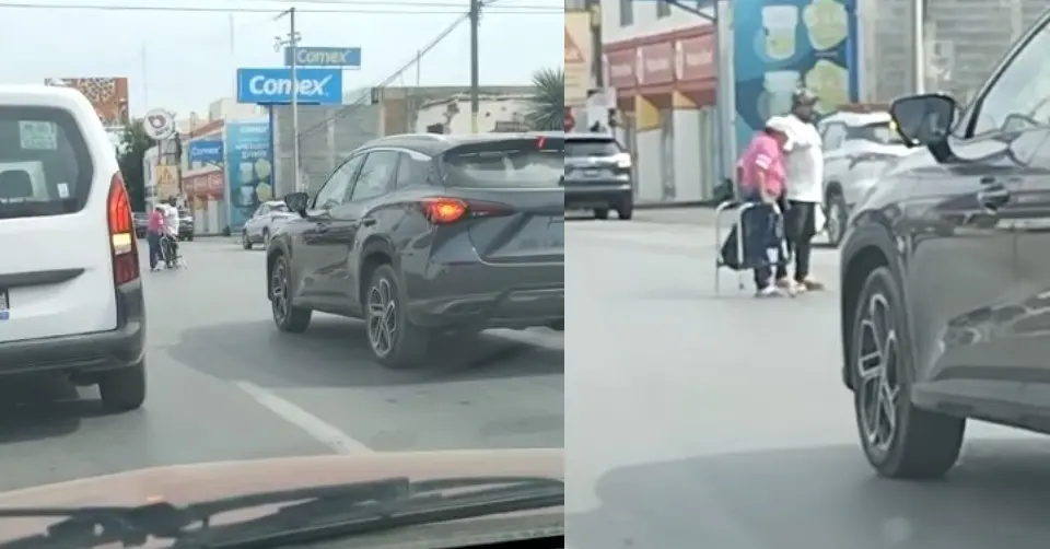 Abuelita para el tráfico en Victoria y conmueve en redes