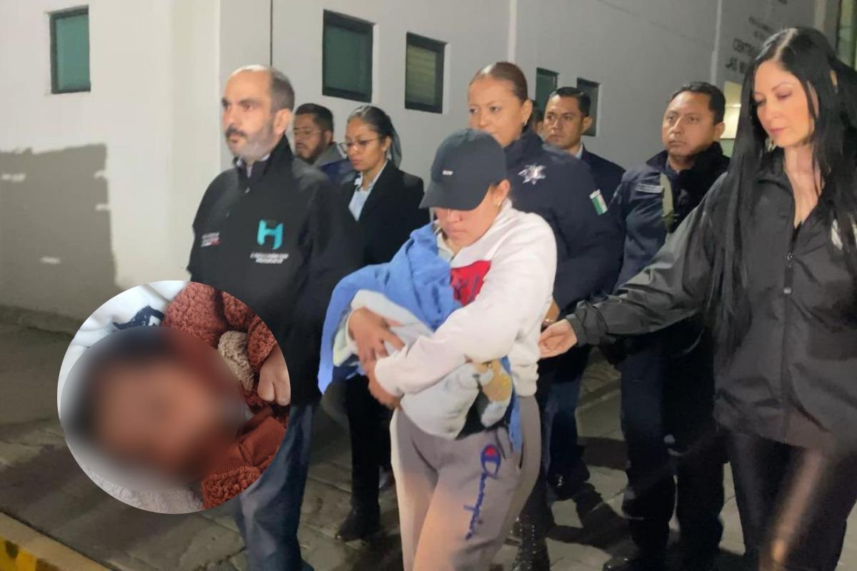 El bebé sustraído ya se encuentra con su madre. Foto: Secretaría de Seguridad Pública del Estado de México.