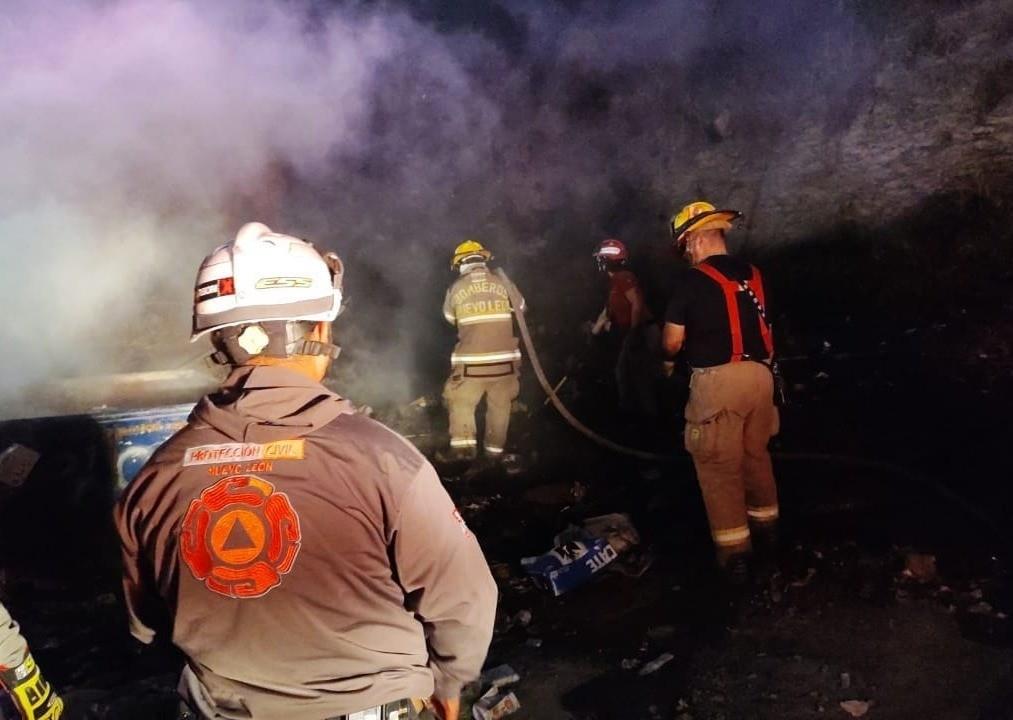 Una vez notificados, los equipos de Protección Civil se han coordinado con los Bomberos de Nuevo León. Foto: Protección Civil de Nuevo León.