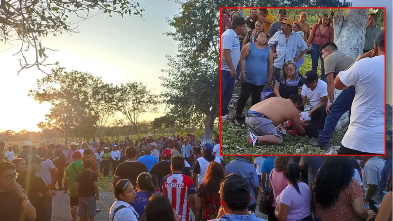 Una mujer fue trasladada de emergencia a un hospital de Mérida luego de ser gravemente herida Foto: Redes sociales