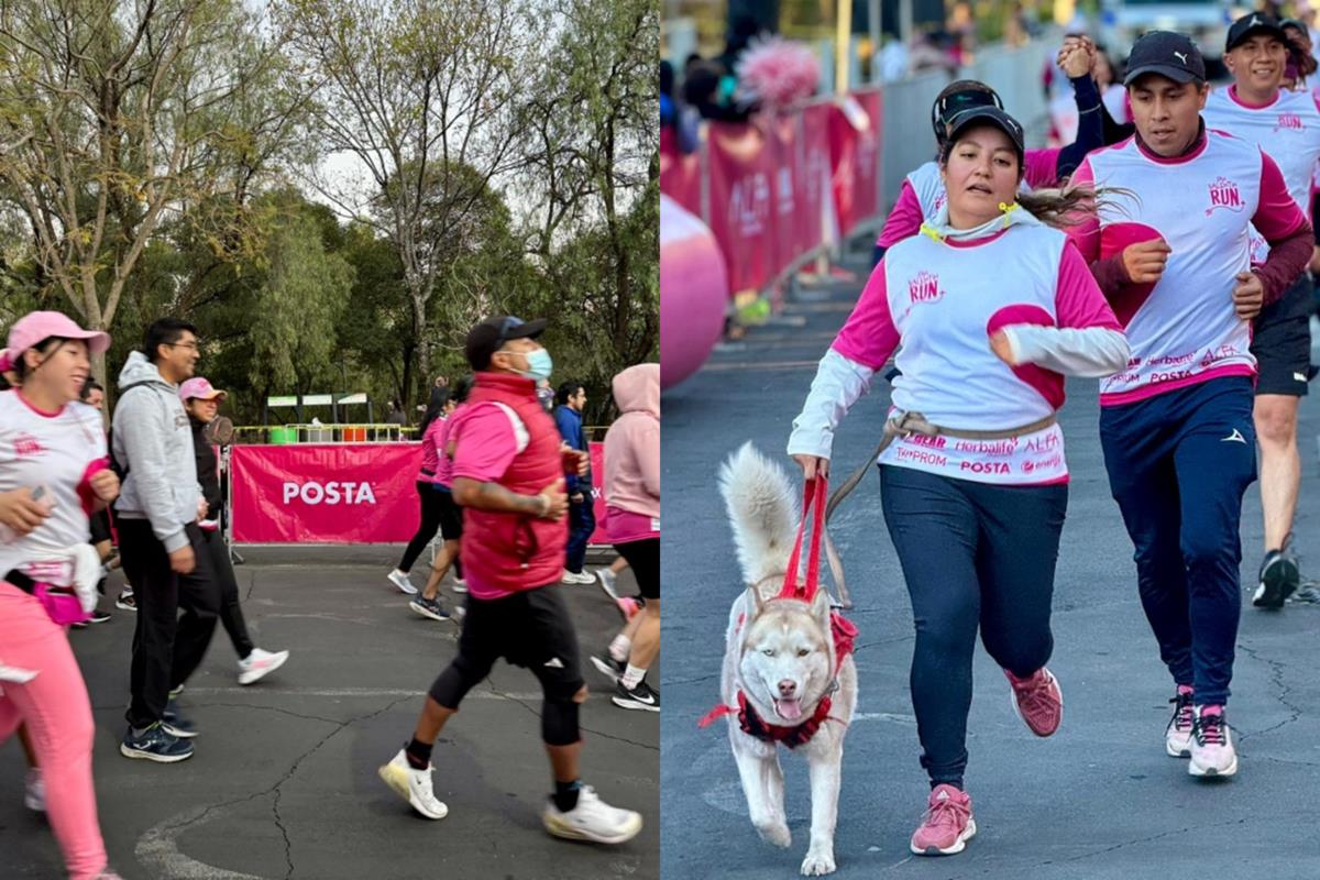 2,500 Corazones latiendo en Chapultepec, en la San Valentín Run.      Foto: Especial