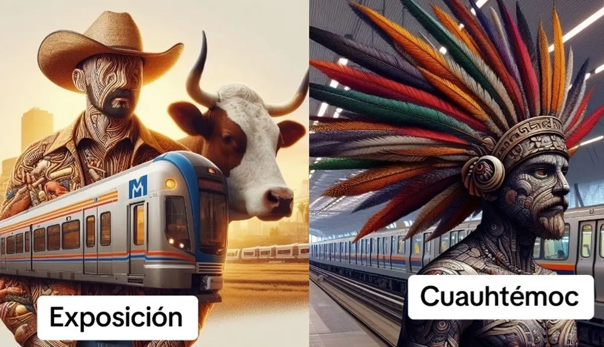 El usuario almendro64 de TikTok compartió un video de cómo se verían las estaciones de Metrorrey si fueran personas.  Foto: TikTok almendro64