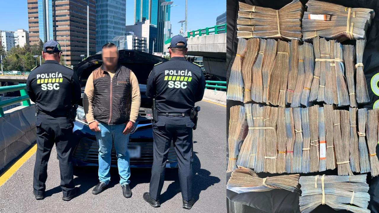 Captura millonaria: Detenido con más de dos millones en Lomas de Chapultepec. Foto: @jmorenocdmx