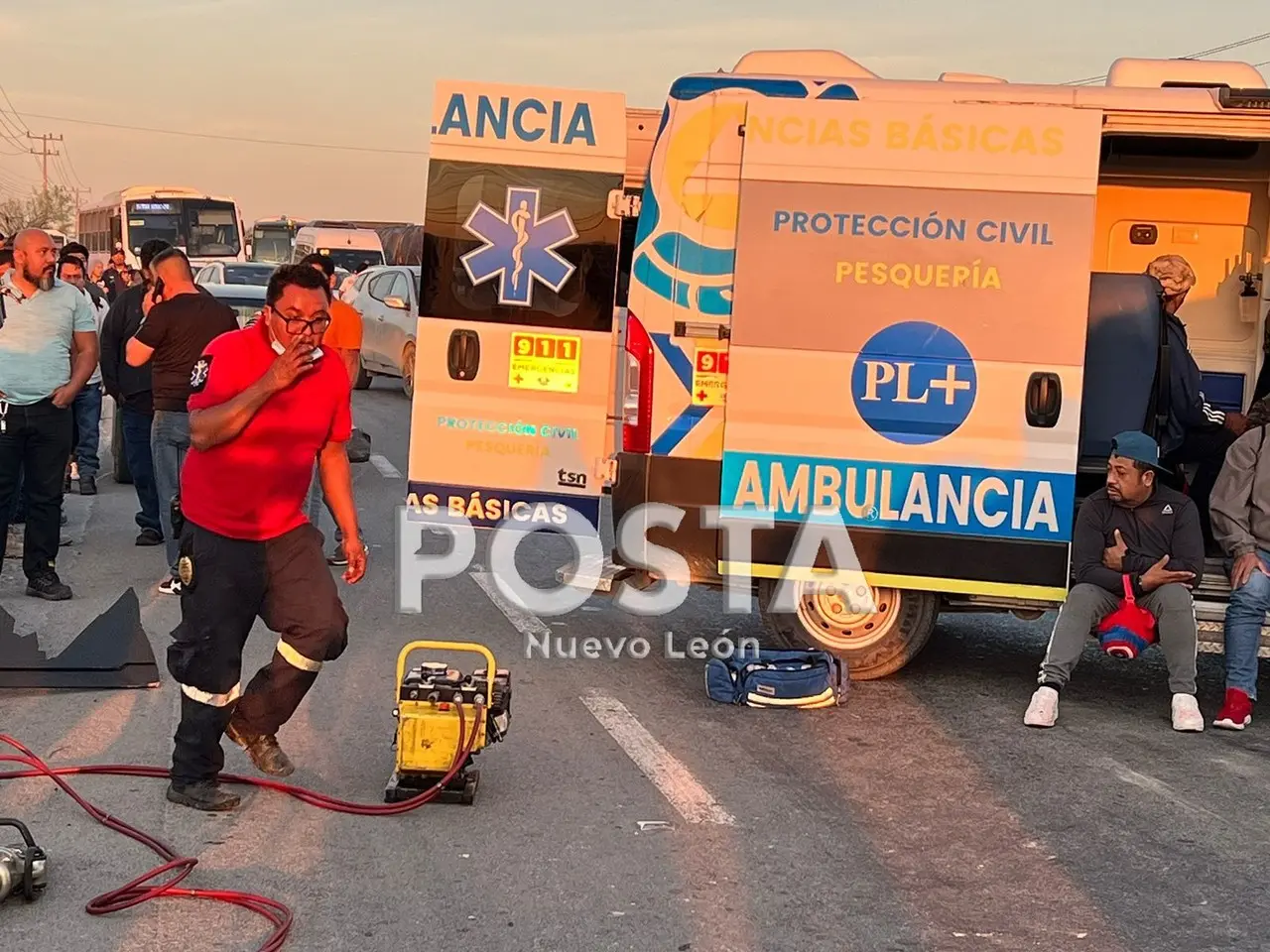 El percance ocurrió en el kilómetro 27 de la carretera Miguel Alemán. Foto: Raymundo Elizalde.