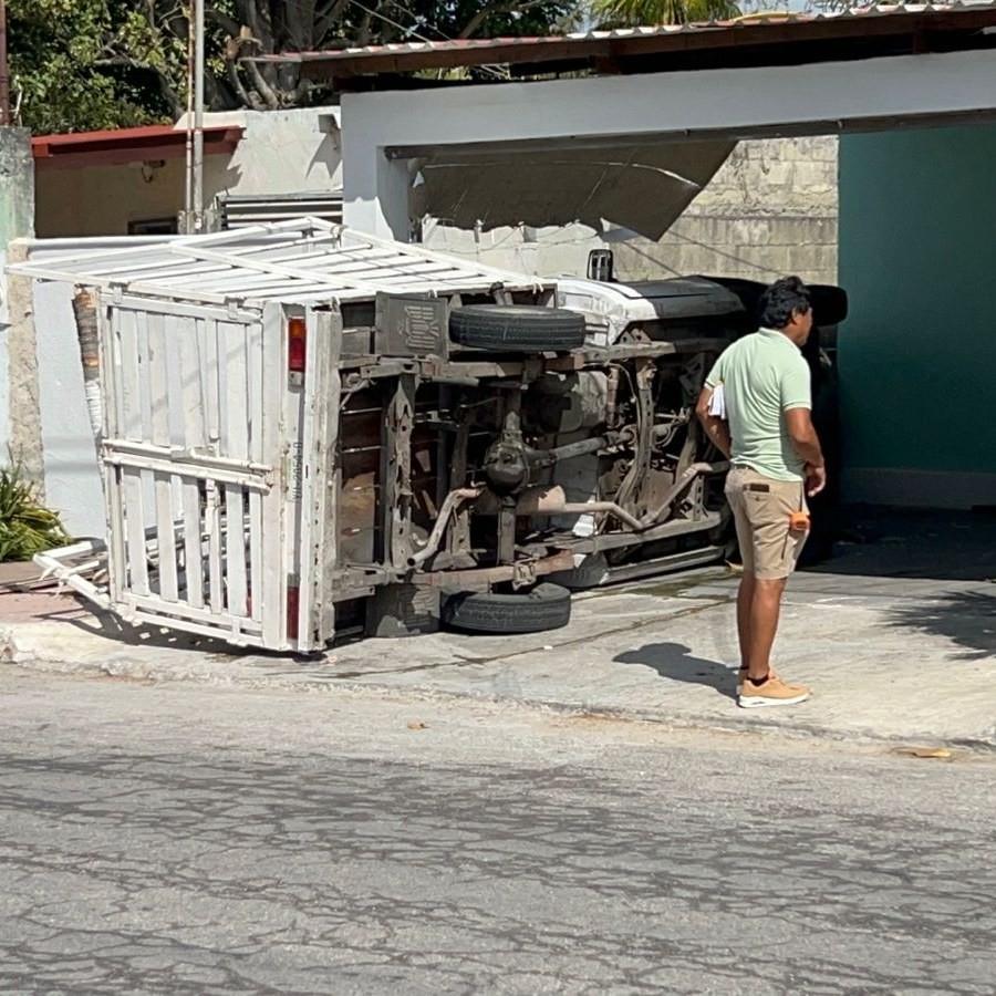 Accidente en la colonia Reyes, Mérida. Foto: Redes sociales