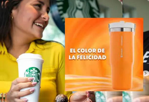 Starbucks anunció el lanzamiento del vaso Stanley Naranja para mediados de marzo. Foto. Starbucks