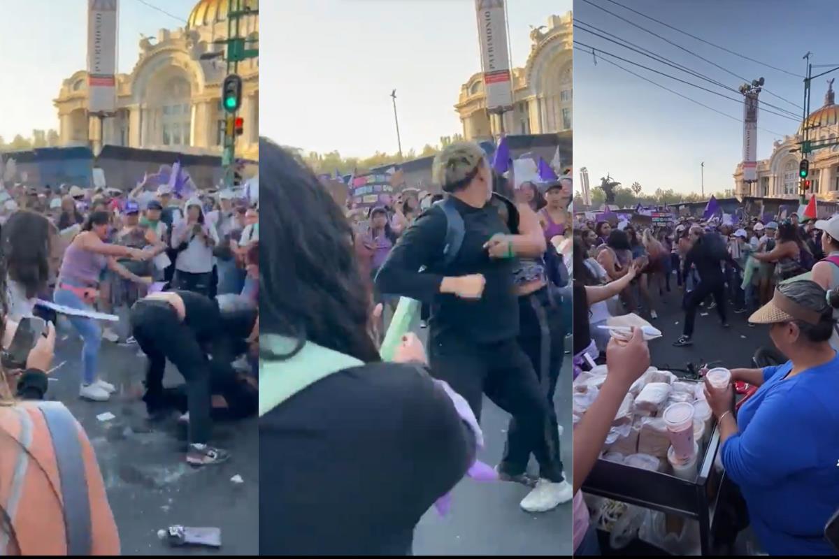 Liberan a motociclista detenido por golpear a mujeres en marcha del 8M.     Foto:Especial