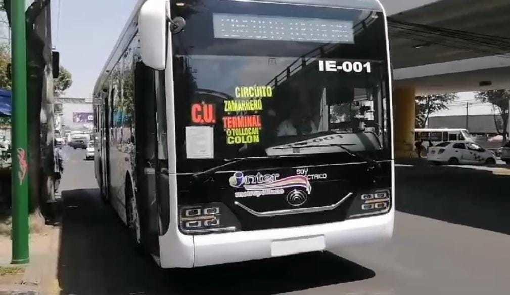 Los autobuses eléctricos ya están en ruta en el Valle de Toluca. Foto: Especial