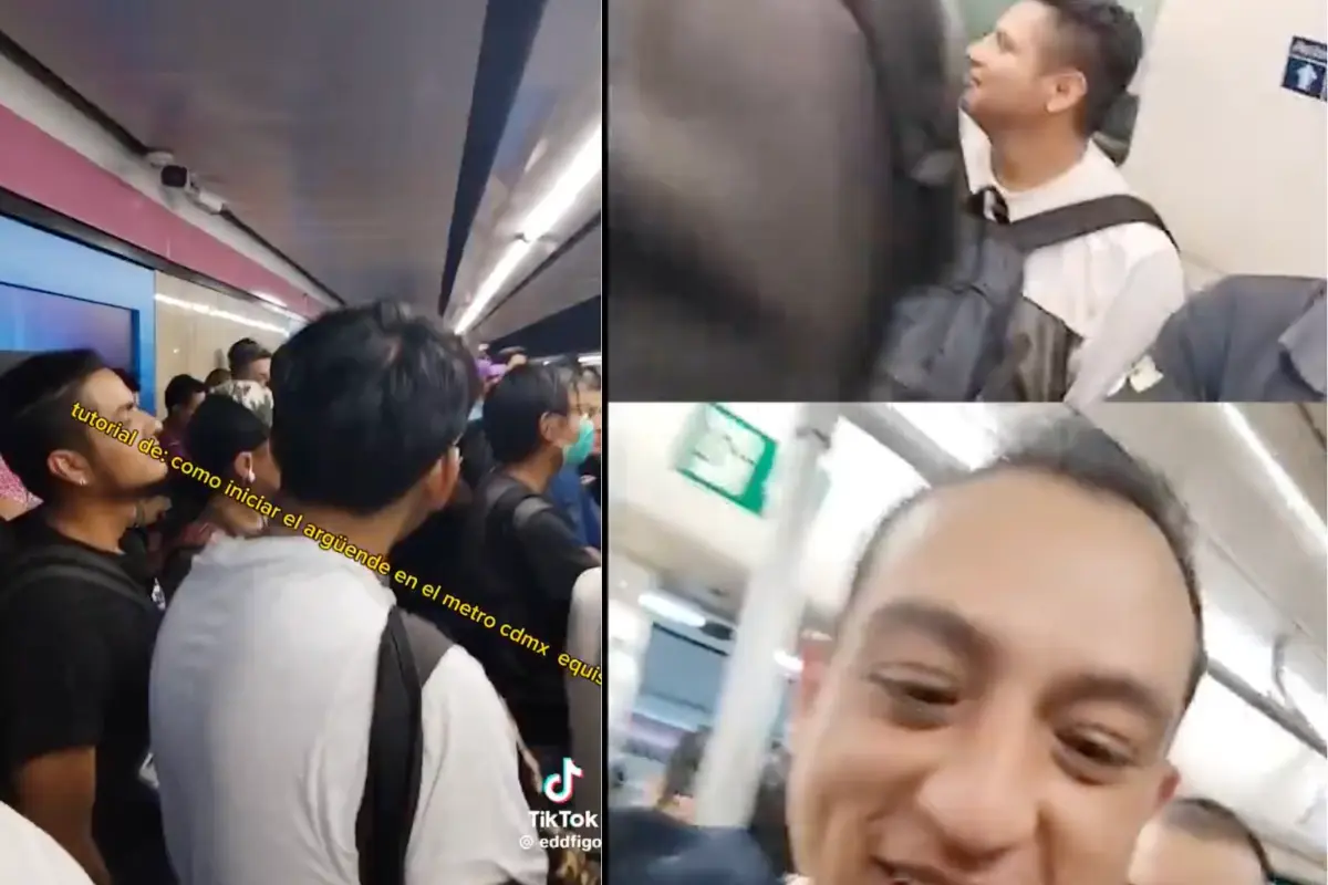 Joven hace argüende ante retrasos del metro en la CDMX. Foto: Captura de pantalla