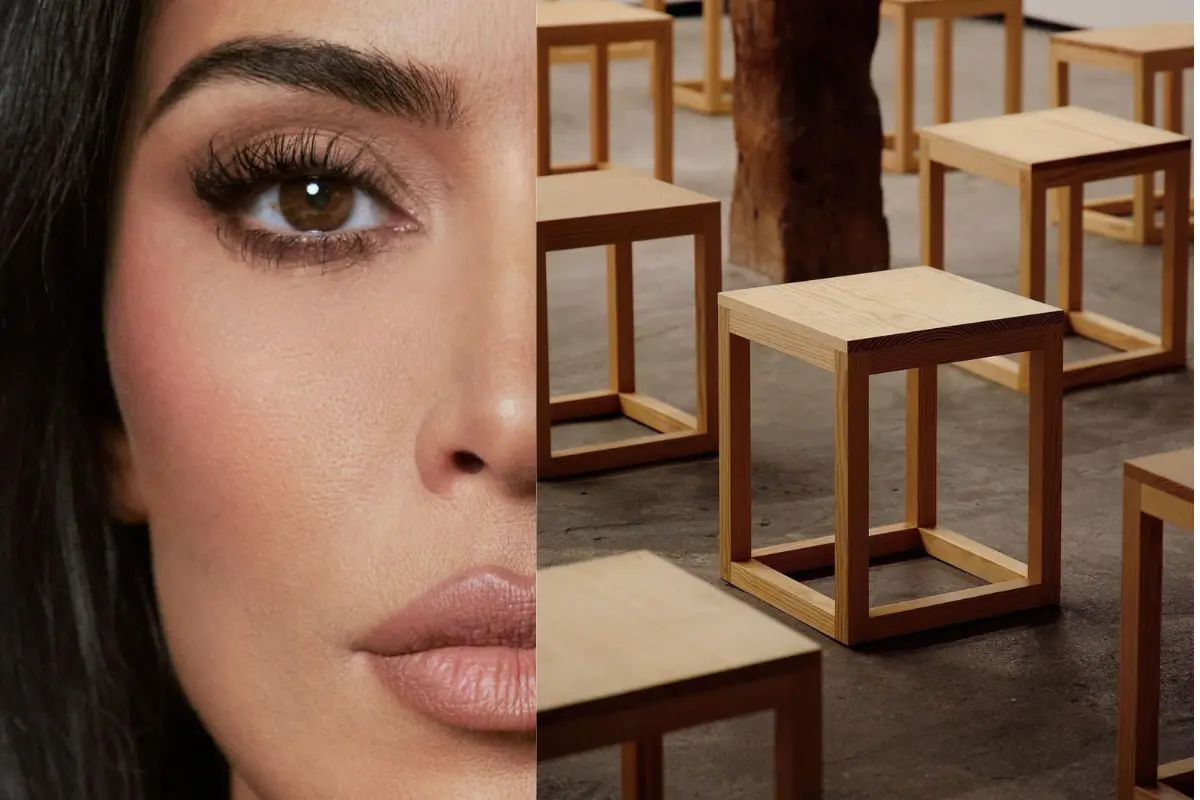 Kardashian y arte fabricado por Donald Judd. Foto tomada de: (Instagram) @donaldjuddfurniture y @kimkardashian