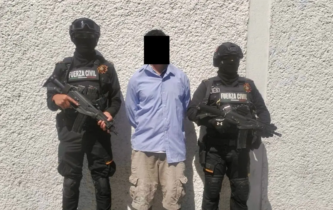 4 hombres fueron detenidos con armas de fuego, cartuchos, cargadores, entre otros objetos, en el municipio de Galeana,. Foto. Cortesía