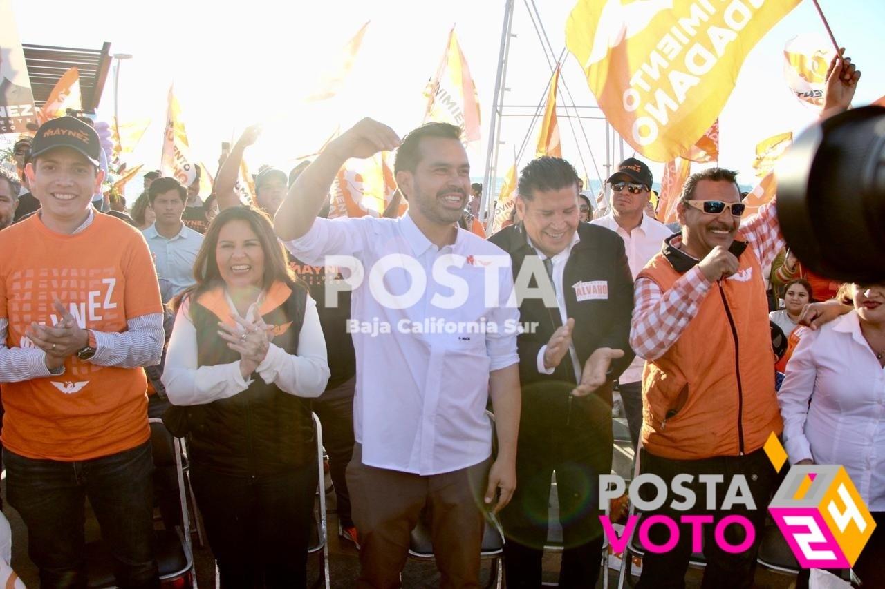 Jorge Álvarez Máynez se reúne con candidatos de Movimiento Ciudadano en La Paz. Foto: Alberto Cota / POSTA BCS