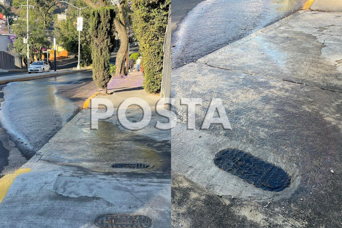 Se registra fuga de agua potable en Álvaro Obregón, vecinos no son atendidos.     Foto: Ramón Ramírez