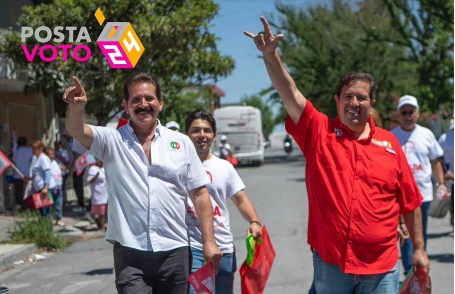 José Luis Garza Ochoa estuvo acompañado por el dirigente estatal de la CNOP, Carlos Barona. Fotos. Cortesía